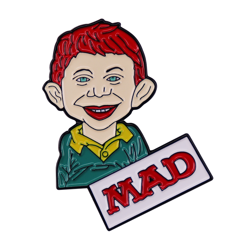 Vintage Collectible Pins - Сумасшедший журнал Альфред Е. Эмалированная булавка