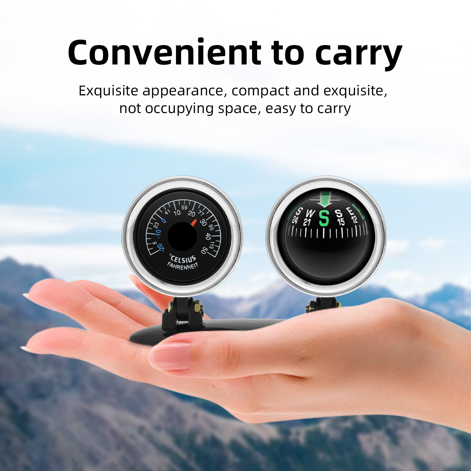 Analog Meter Gauge - Автомобильные украшения: Компас-термометр, декоративный шарик для
