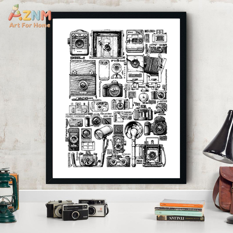 Collectible Vintage Cameras - Коллекция винтажных фотоаппаратов AZNM: Холст для