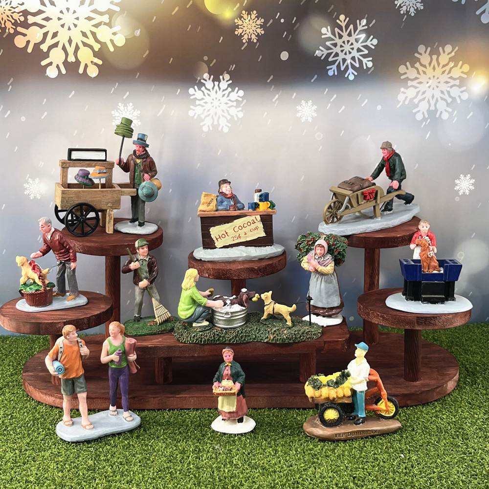 Vintage Collectible Market - Винтажный набор фигурок для рождественской деревни,