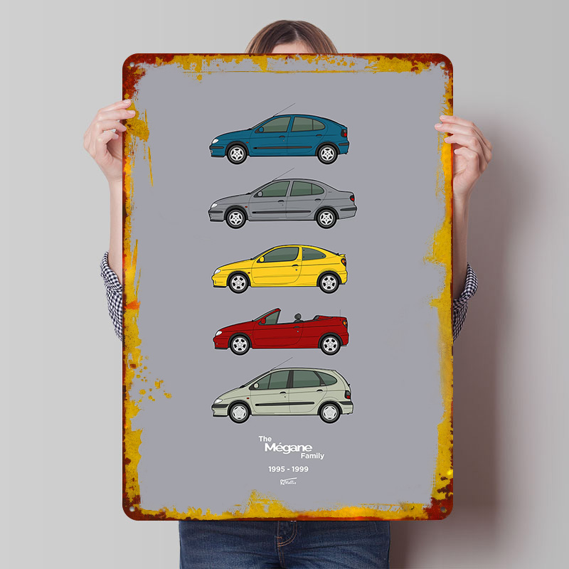 Vintage Collectible Tins - Коллекция спортивных автомобилей Megane 1995-1999: Постеры